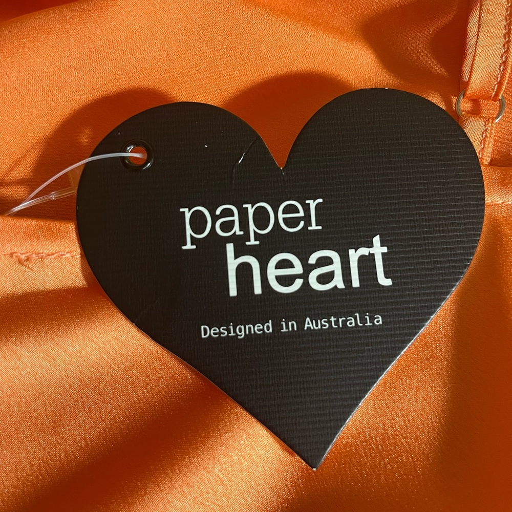Paper Heart Elegant Orange Sleeveless Maxi Dress L - Picture 7 of 12